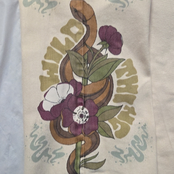 We The Free Cream Wide-Leg Jeans with Floral Side Art - Picture 6 of 10